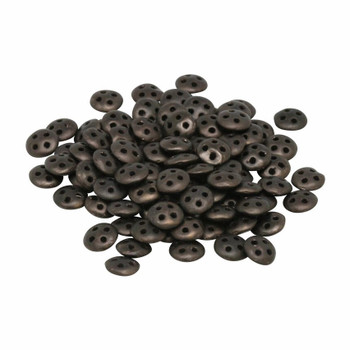 CzechMates® QuadraLentil Beads -- Dark Bronze Matte