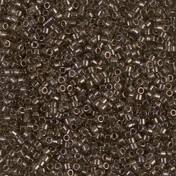 Delicas Size 11 Miyuki Seed Beads -- 123 Transparent Grey / Olive Luster