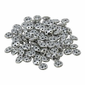 CzechMates® QuadraLentil Beads -- Silver