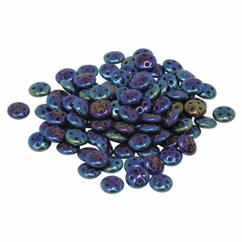 CzechMates® QuadraLentil Beads -- Blue Iris