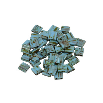 5mm Tila Beads -- Picasso Turquoise