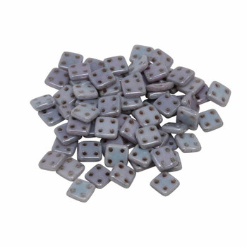 CzechMates® QuadraTile Beads -- Opaque Amethyst Luster