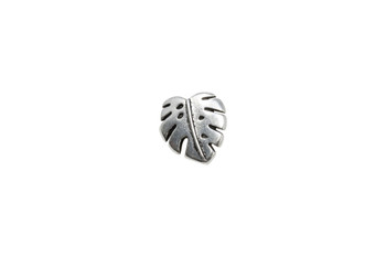 Monstera Button - Silver Plated