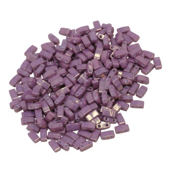 1/2 Cut 5mm Tila Beads -- Light Amethyst Gold Luster