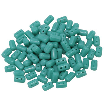 Matubo Czech Glass Rulla Beads -- Green Turquoise