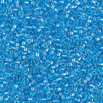 Delicas Size 11 Miyuki Seed Beads -- 1249 Transparent Blue Ocean AB