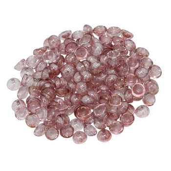 Czech Glass Teacup Beads -- Transparent Topaz / Pink Luster