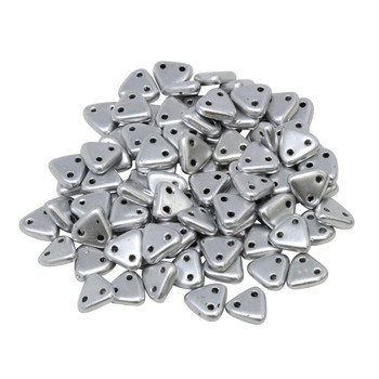CzechMates® Triangle Beads -- Metallic Silver Matte