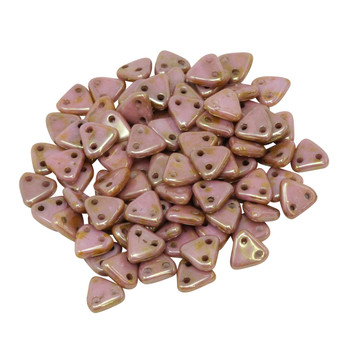 CzechMates® Triangle Beads -- Opaque Rose Gold Topaz Luster