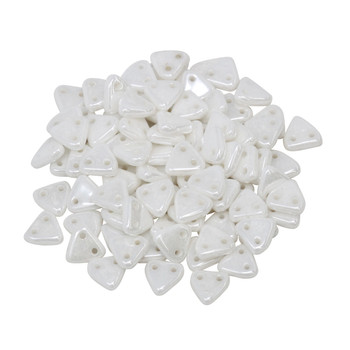 CzechMates® Triangle Beads -- Opaque White Luster