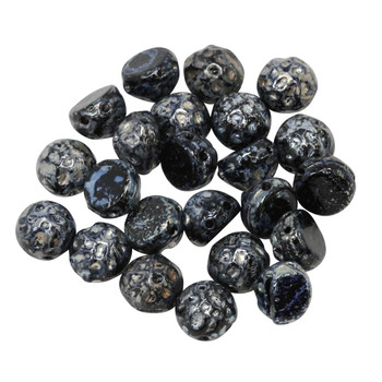 CzechMates® 7mm Cabochon 2 Hole Beads -- Baroque Picasso Jet