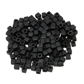 3mm Miyuki Cube Seed Beads -- Black Matte