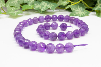 Amethyst Polished 10mm Faceted Round