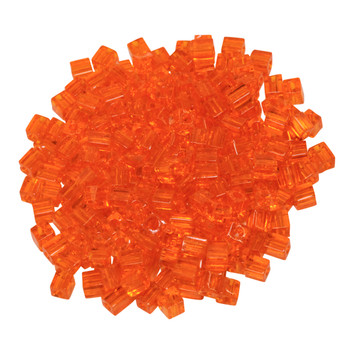 3mm Miyuki Cube Seed Beads -- Transparent Orange