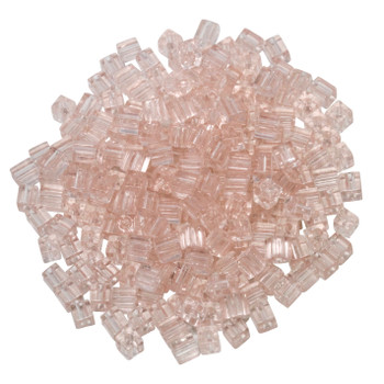 3mm Miyuki Cube Seed Beads -- Transparent Tea Rose