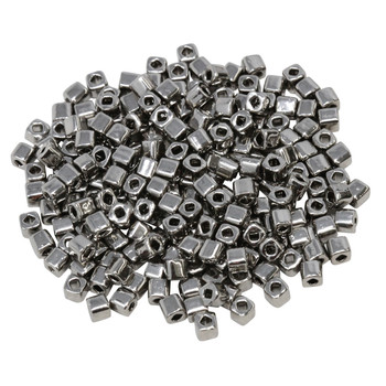 3mm Miyuki Cube Seed Beads -- Nickel Plated