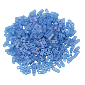 Quarter Tila Beads -- Transparent Capri AB Matte