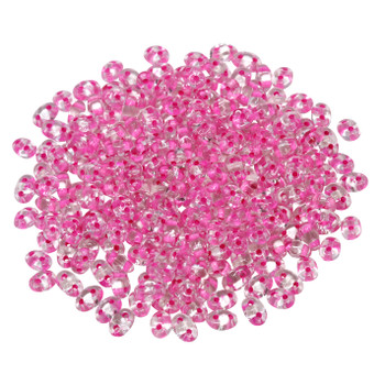 Matubo Mini SuperDuo -- Crystal / Hot Pink Lined