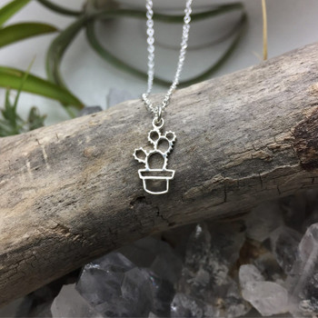Potted Prickly Pear - Sterling Silver