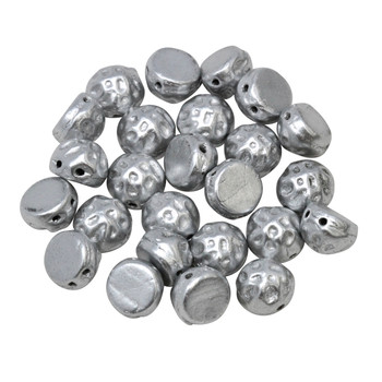 CzechMates® 7mm Cabochon 2 Hole Beads -- Baroque Aluminum