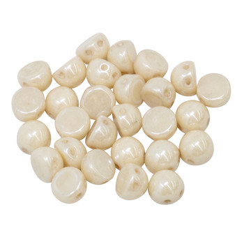 CzechMates® 7mm Cabochon 2 Hole Beads -- Opaque Champagne Luster