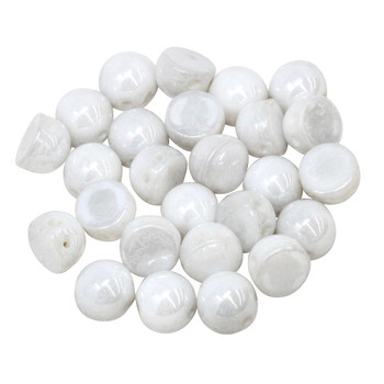 CzechMates® 7mm Cabochon 2 Hole Beads -- Opaque White Luster