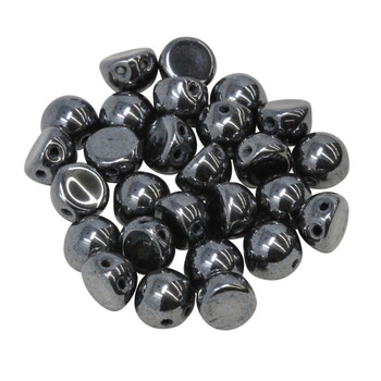 CzechMates® 7mm Cabochon 2 Hole Beads -- Hematite