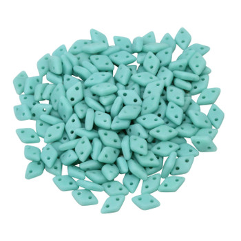 CzechMates® Diamond 2 Hole Beads -- Turquoise Matte