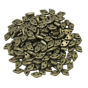 CzechMates® Diamond 2 Hole Beads -- Saturated Metallic Emperador