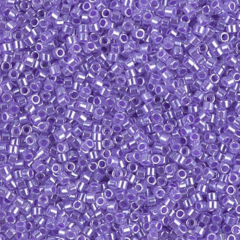 Delicas Size 11 Miyuki Seed Beads -- 249 Crystal Luster / Purple Lined