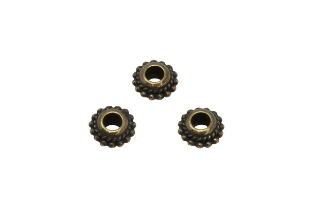 Brass Plated 5.75x10.75mm Beaded Twist Euro Bead
