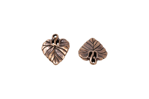 Copper Plated 15x18.5mm Violet Leaf Charm