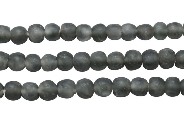 Recycled Glass 10-12mm Round - Dark Grey