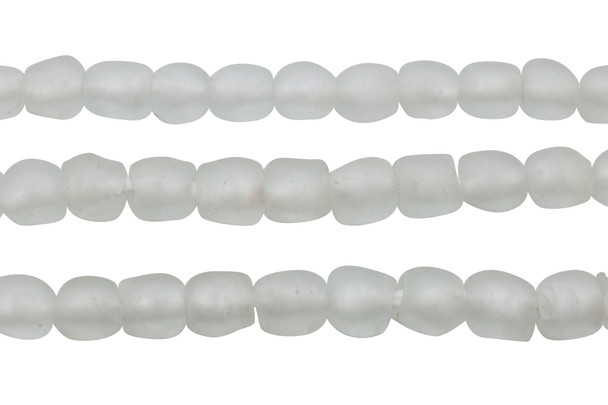 Recycled Glass 10-12mm Round - Clear White