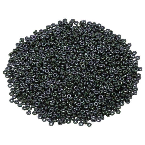 Size 11 Toho Demi Round Seed Beads -- Metallic Moss