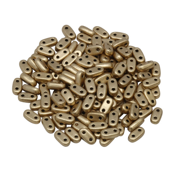 CzechMates® 2 Hole Bar Beads -- Metallic Flax Matte
