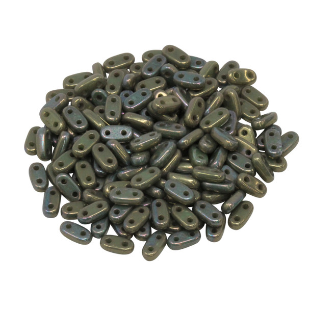 CzechMates® 2 Hole Bar Beads -- Bronze Clay Oxidized