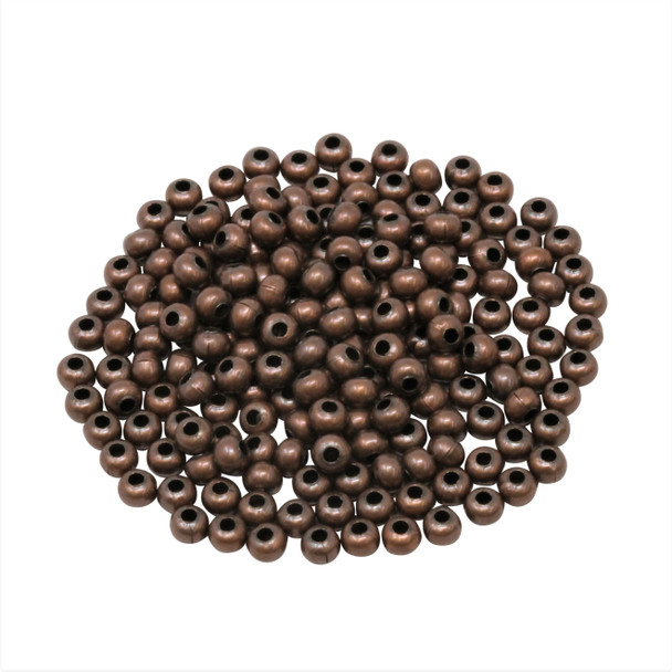 Size 8 Round Seed Beads -- Antique Copper Plated Brass