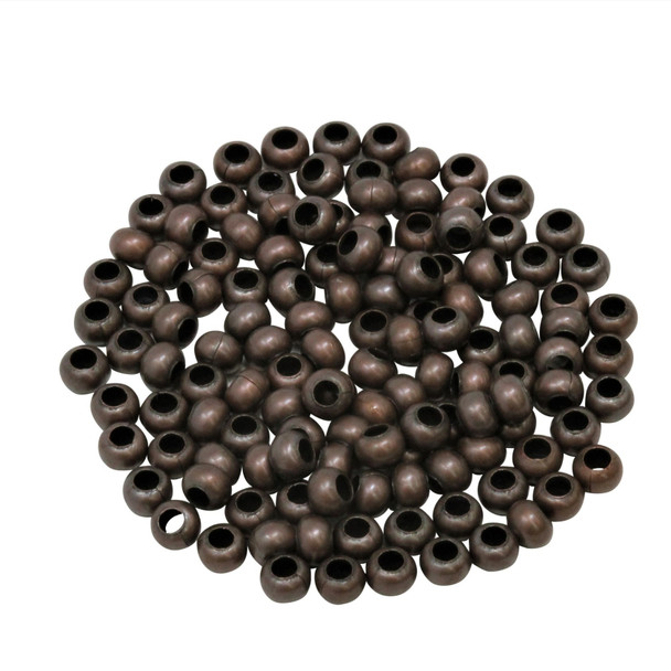 Size 6 Round Seed Beads -- Antique Copper Plated Brass