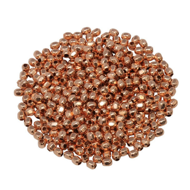 Size 11 Hex Seed Beads -- Copper Plated Brass