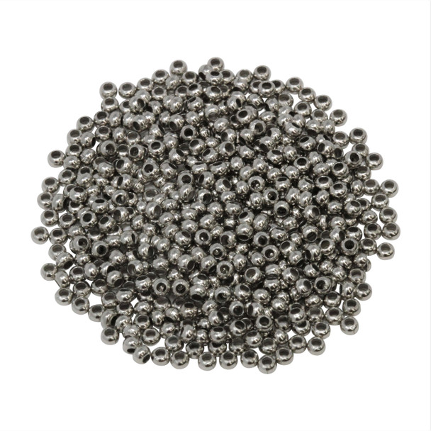 Size 11 Round Seed Beads -- Nickel Plated Brass