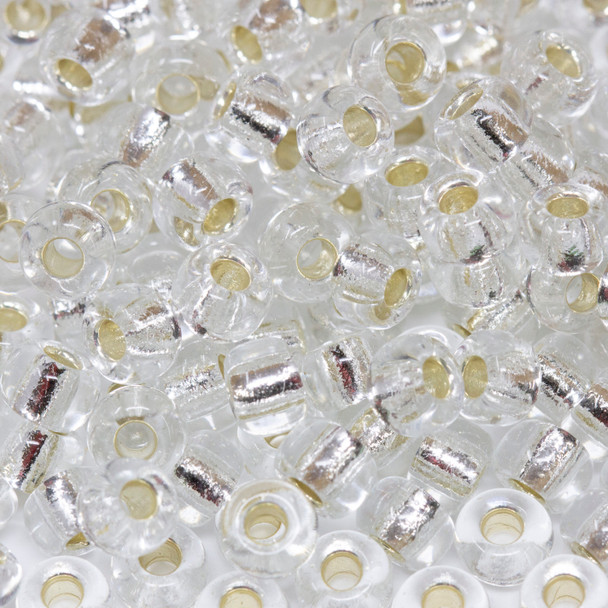 Size 5 Miyuki Seed Beads -- Crystal / Silver Lined