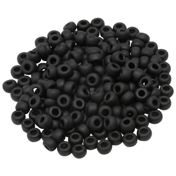 Size 5 Miyuki Seed Beads -- Black Matte