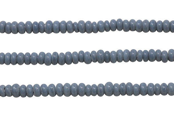 Ghana Glass Polished 6-7mm Spacer - Grey