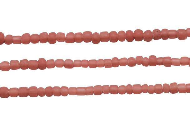 Gooseberry Glass Matte 4-5mm Semi Round - Dusty Rose