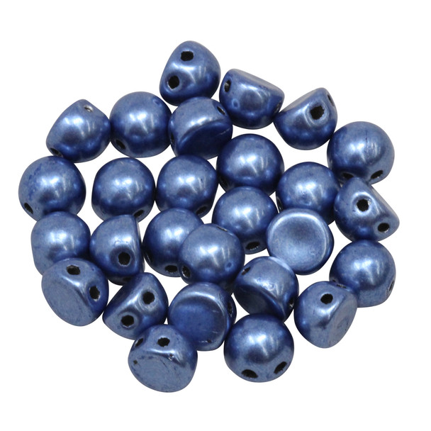 CzechMates® 7mm Cabochon 2 Hole Beads -- Provence Sueded Gold