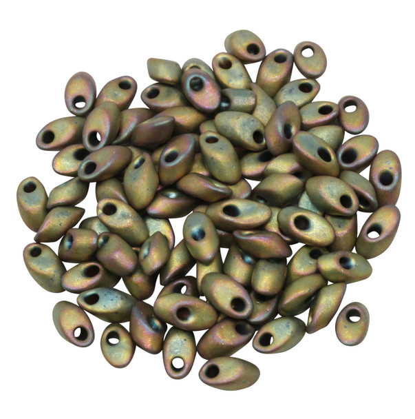 4x7mm Magatamas -- Metallic Khaki iris Matte