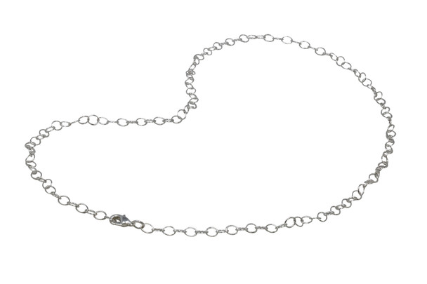 Silver Plated 24" Cable Link Chain With Trigger Clasp