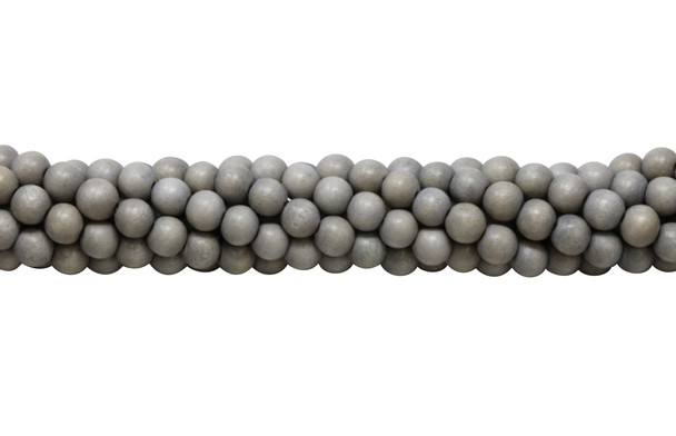 Dyed Light Grey Wood Polished 8mm Round