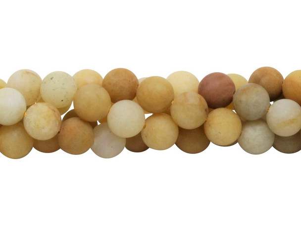 Natural Yellow Jade Matte 10mm Round